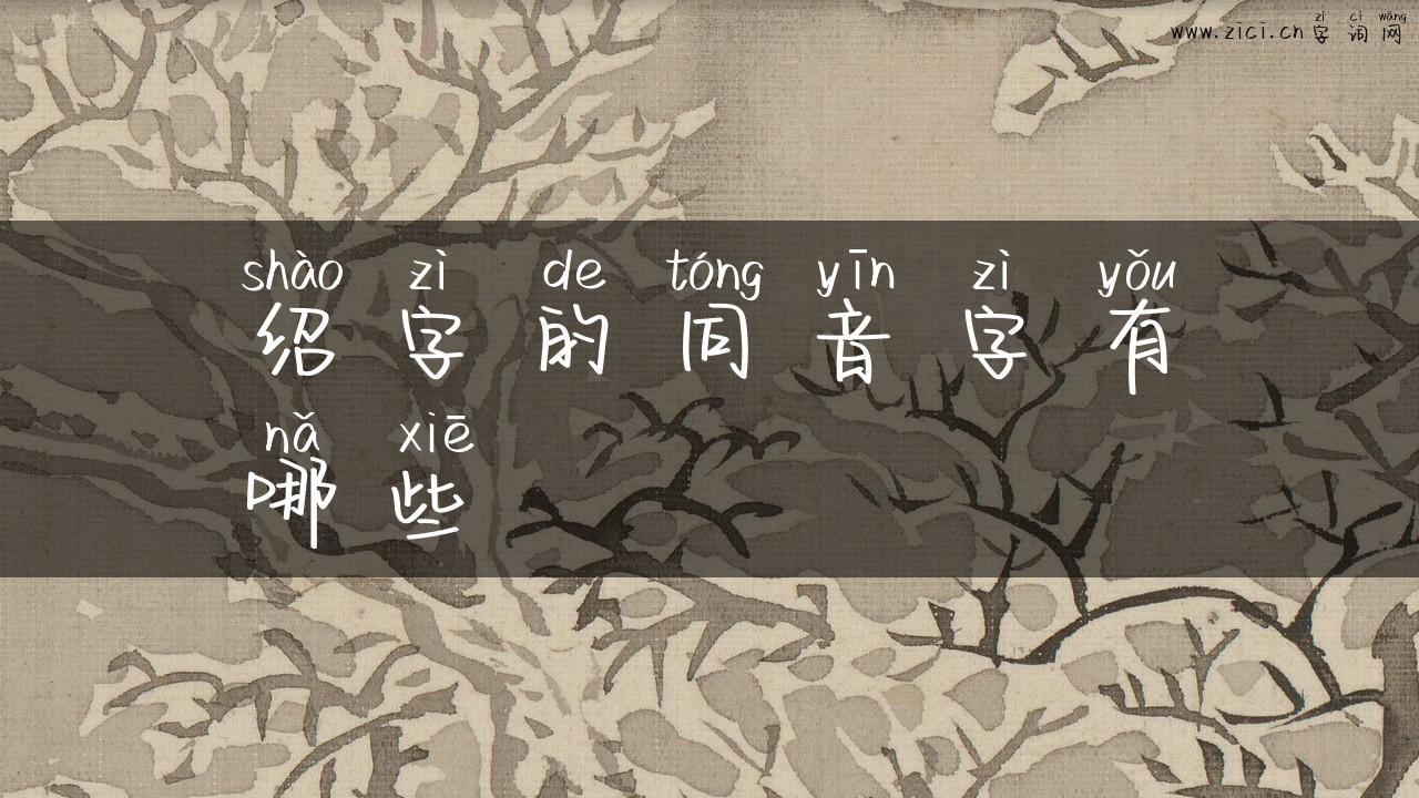 绍字的同音字有哪些