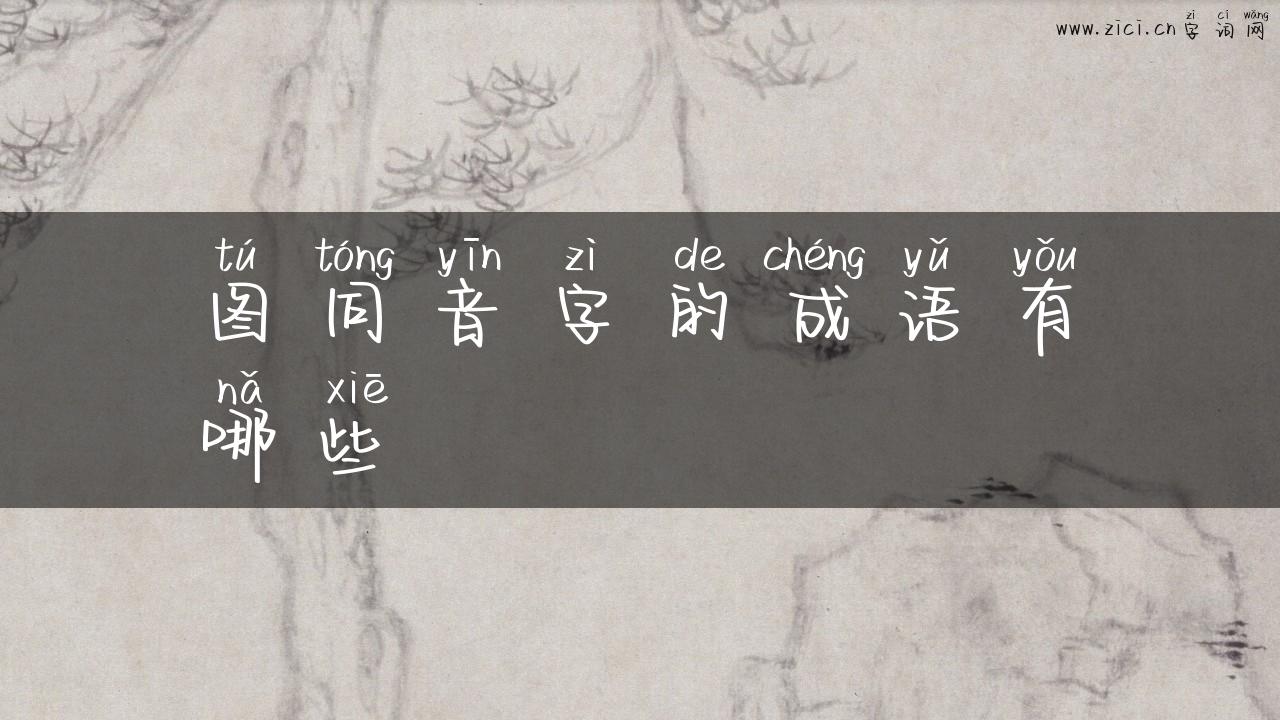 图同音字的成语有哪些