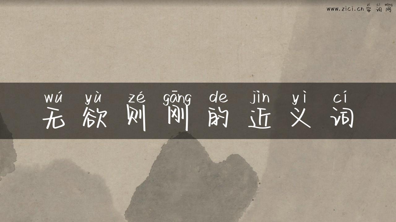 无欲则刚的近义词
