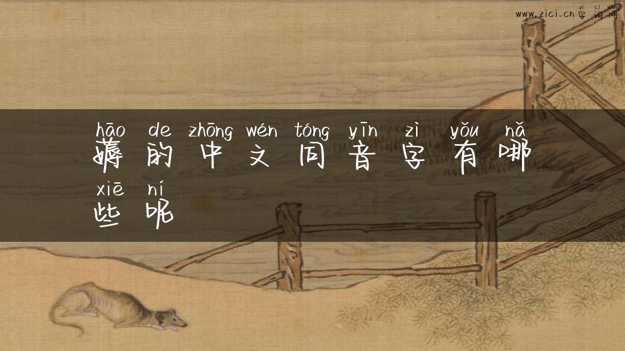 薅的中文同音字有哪些呢