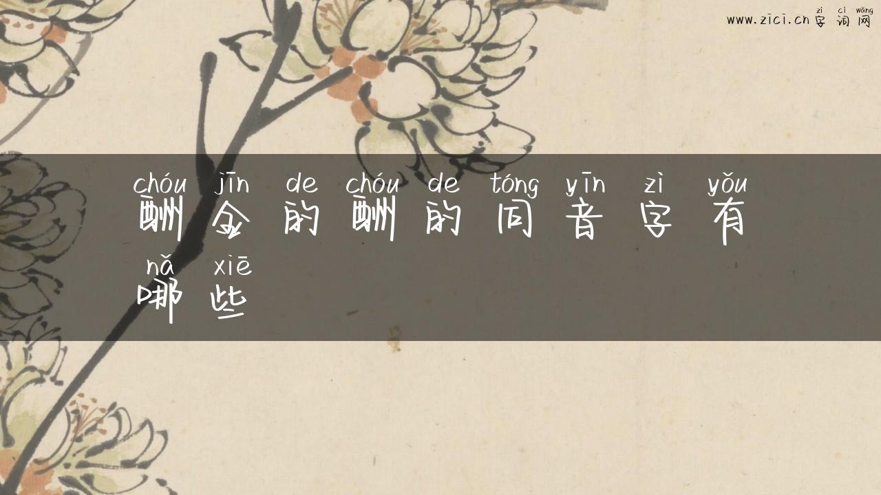 酬金的酬的同音字有哪些