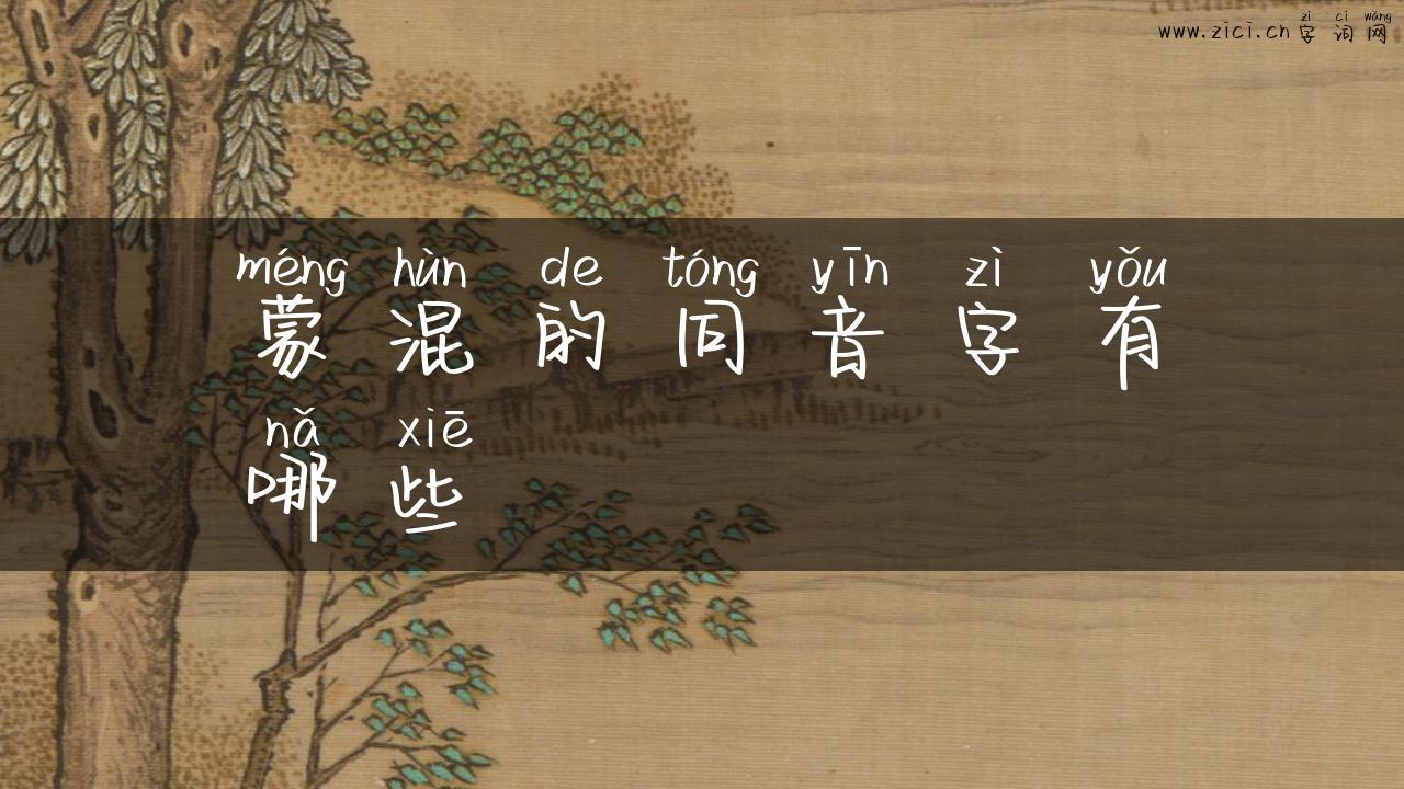 蒙混的同音字有哪些