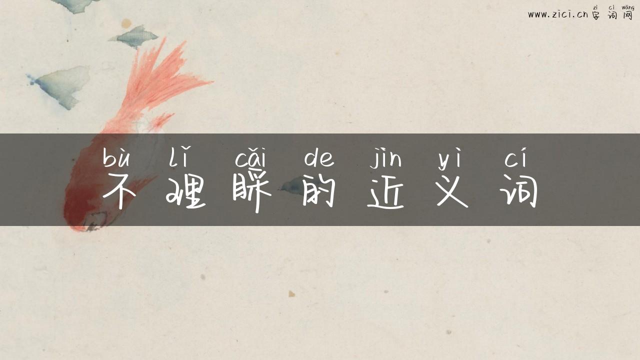不理睬的近义词