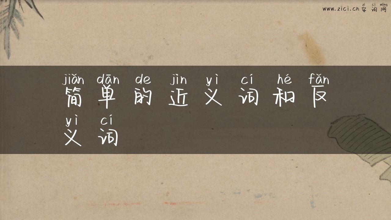 简单的近义词和反义词