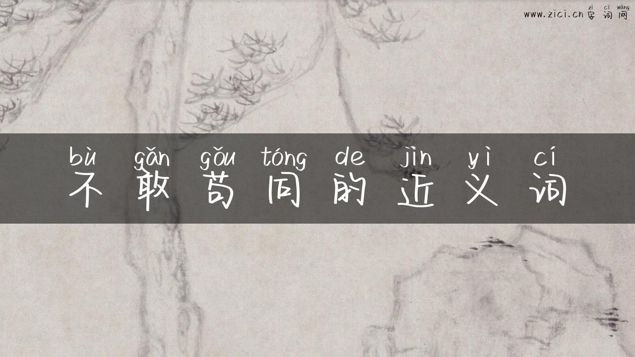 不敢苟同的近义词