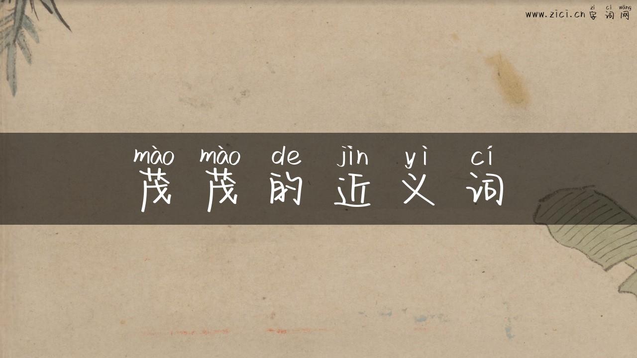 茂茂的近义词