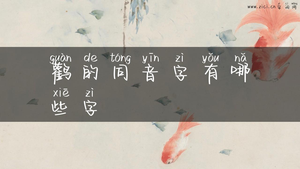 鹳的同音字有哪些字