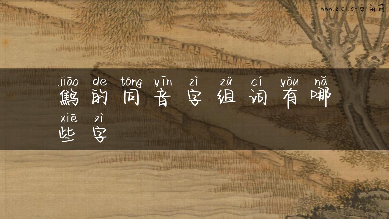 鹪的同音字组词有哪些字