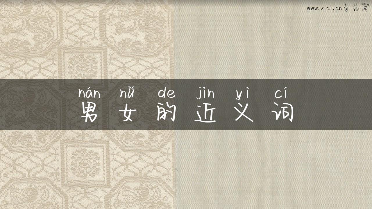 男女的近义词