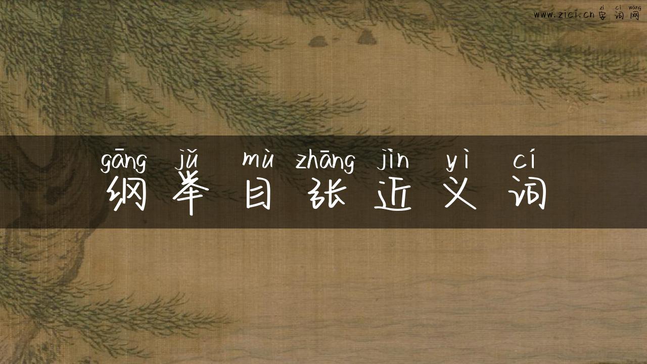 纲举目张近义词