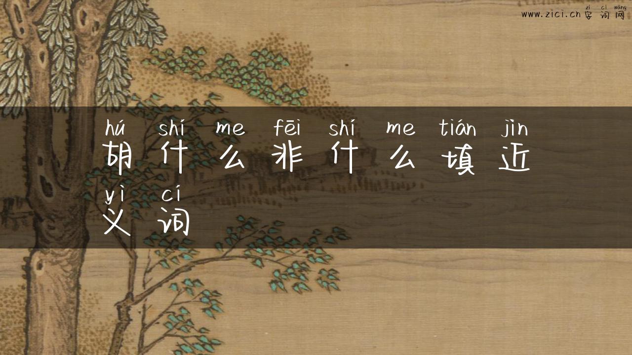 胡什么非什么填近义词