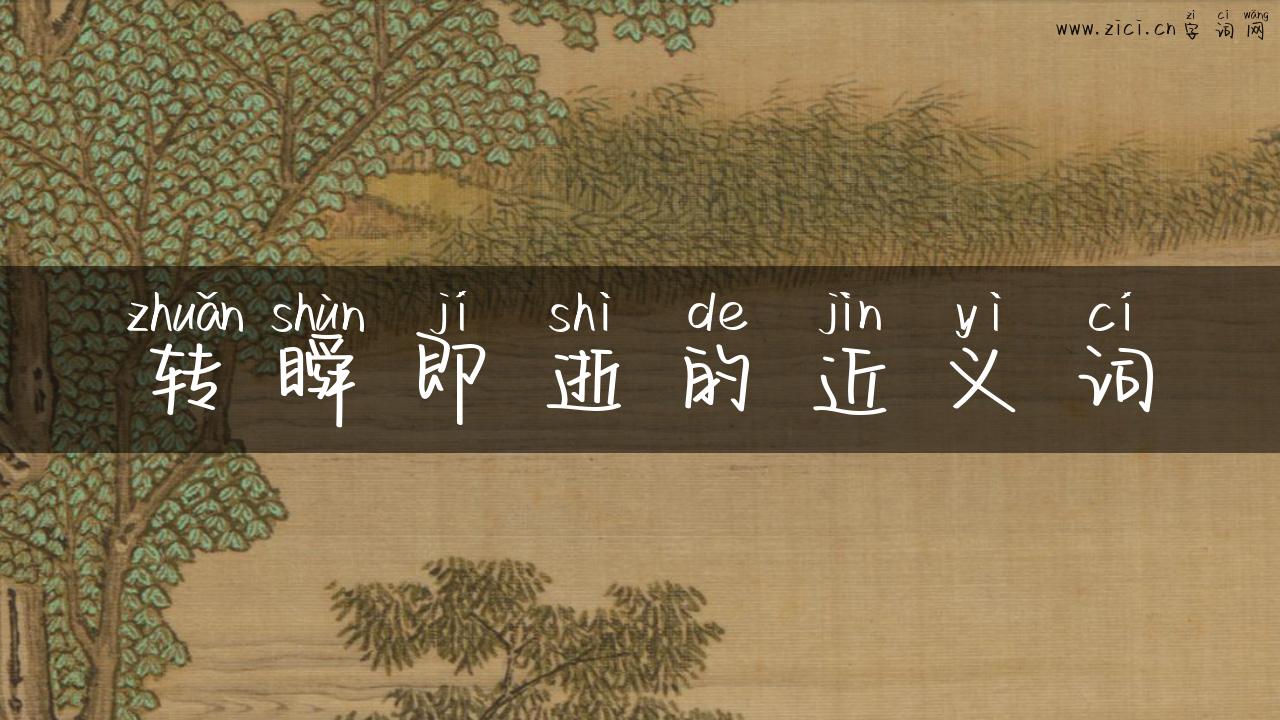 转瞬即逝的近义词