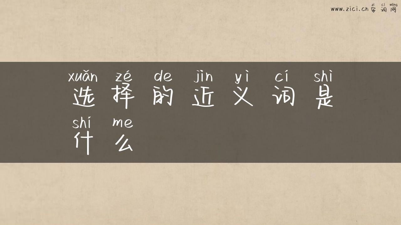选择的近义词是什么