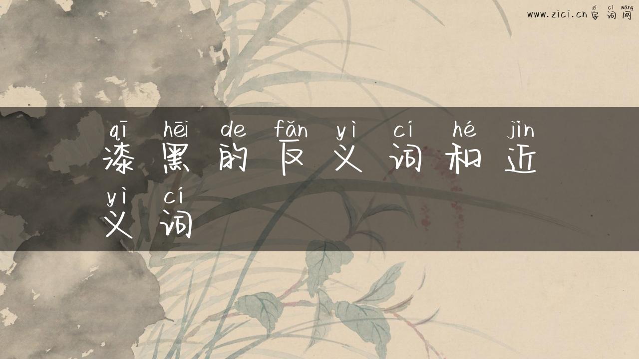 漆黑的反义词和近义词