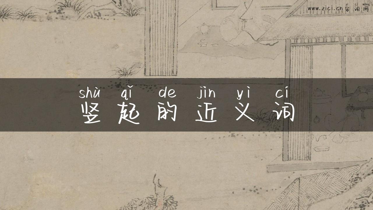 竖起的近义词