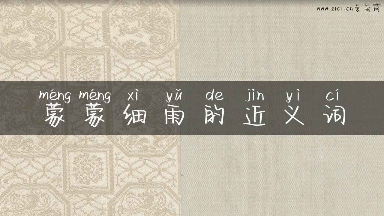 蒙蒙细雨的近义词