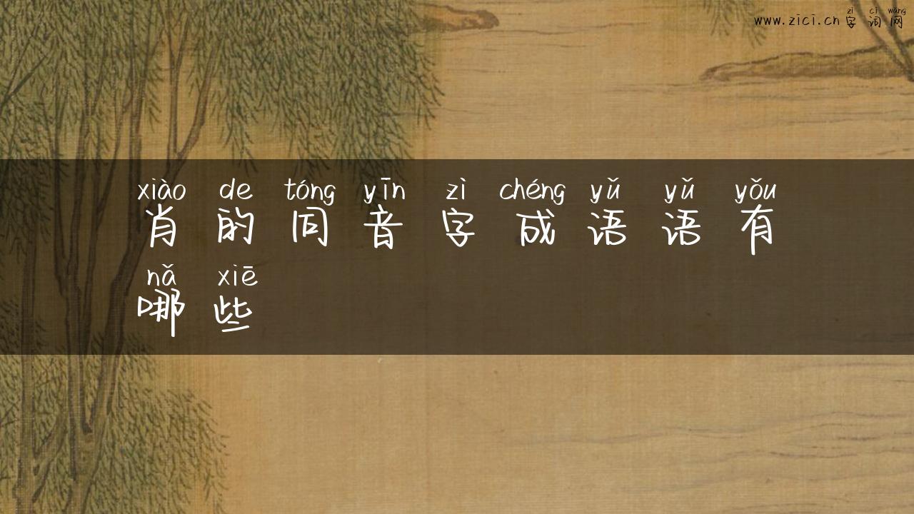 肖的同音字成语语有哪些