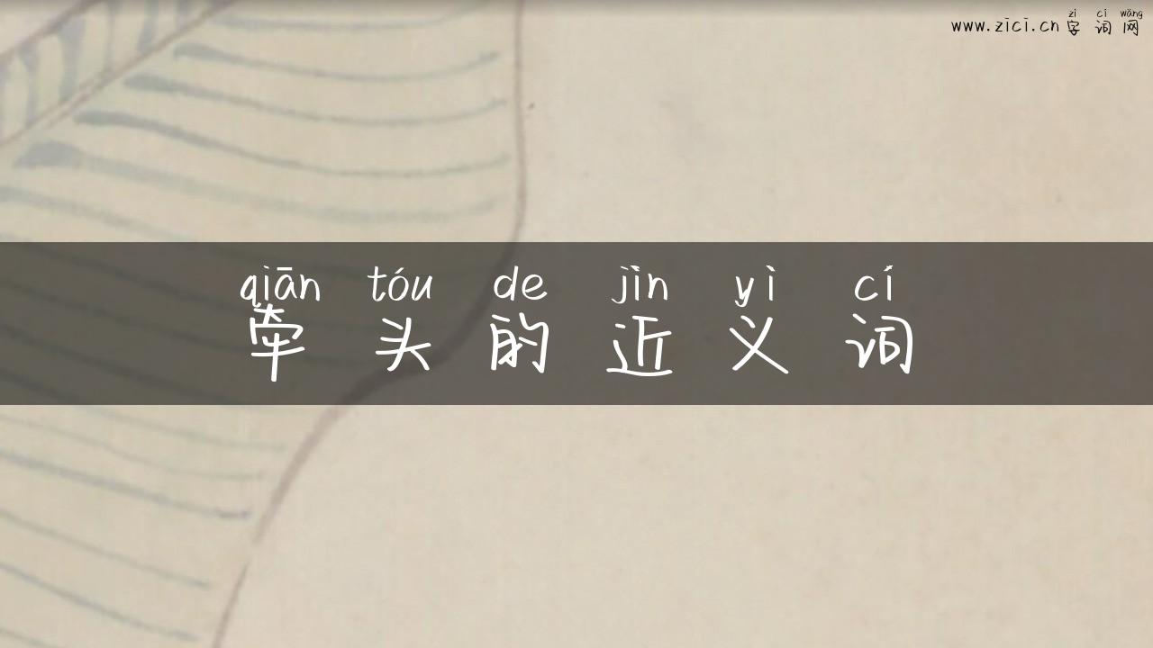 牵头的近义词