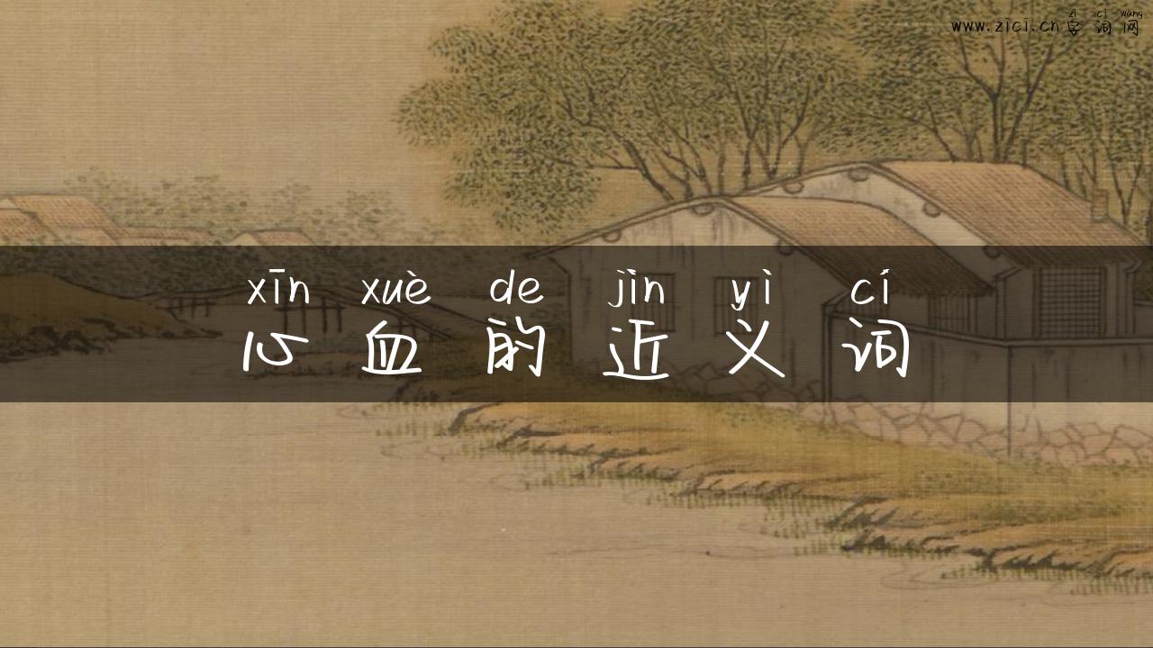 心血的近义词