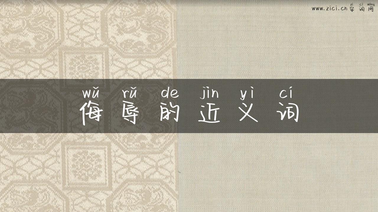 侮辱的近义词