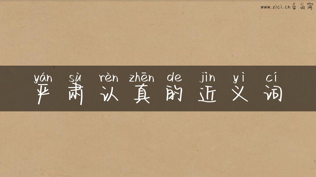 严肃认真的近义词