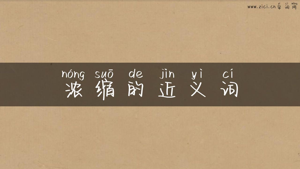 浓缩的近义词