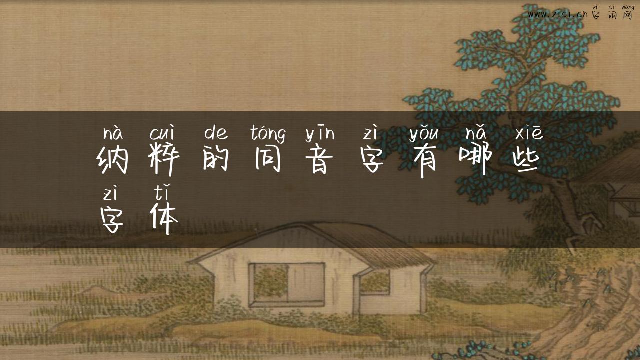 纳粹的同音字有哪些字体