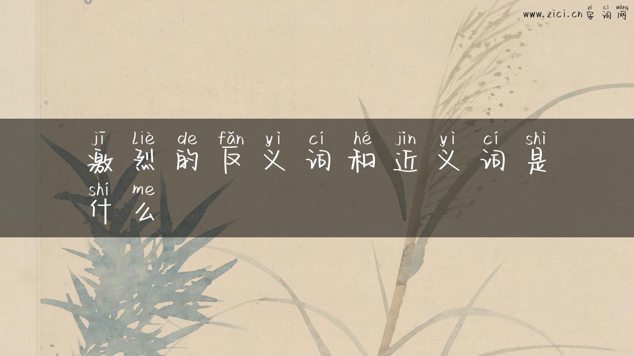 激烈的反义词和近义词是什么