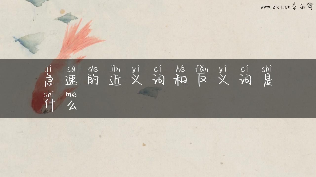 急速的近义词和反义词是什么