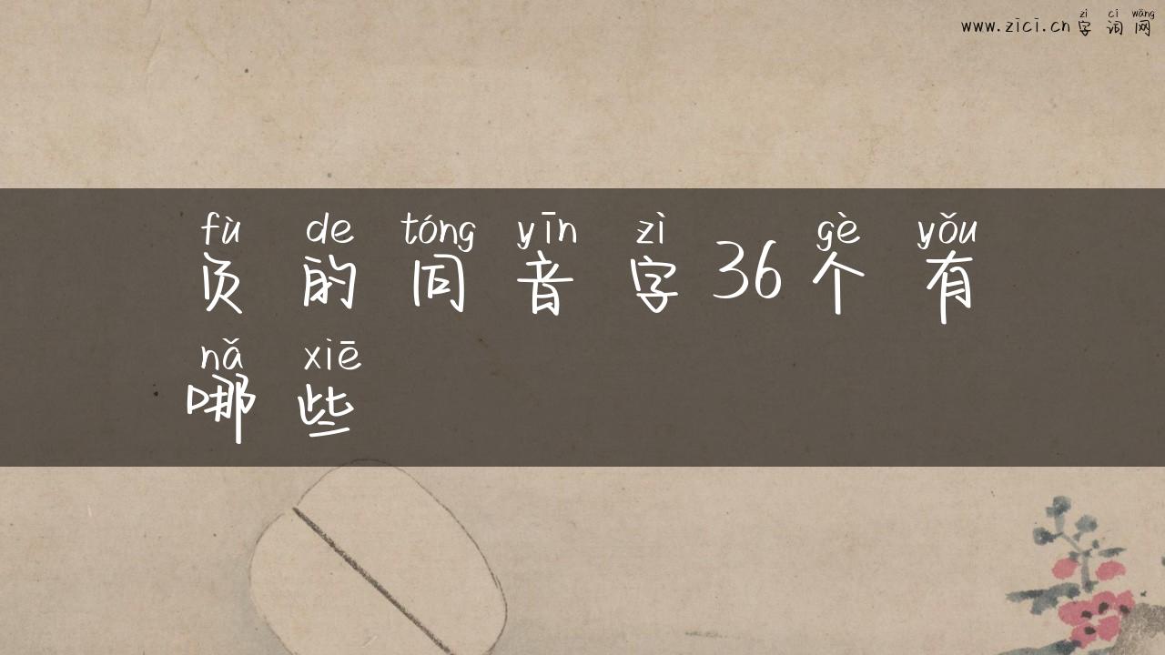 负的同音字36个有哪些