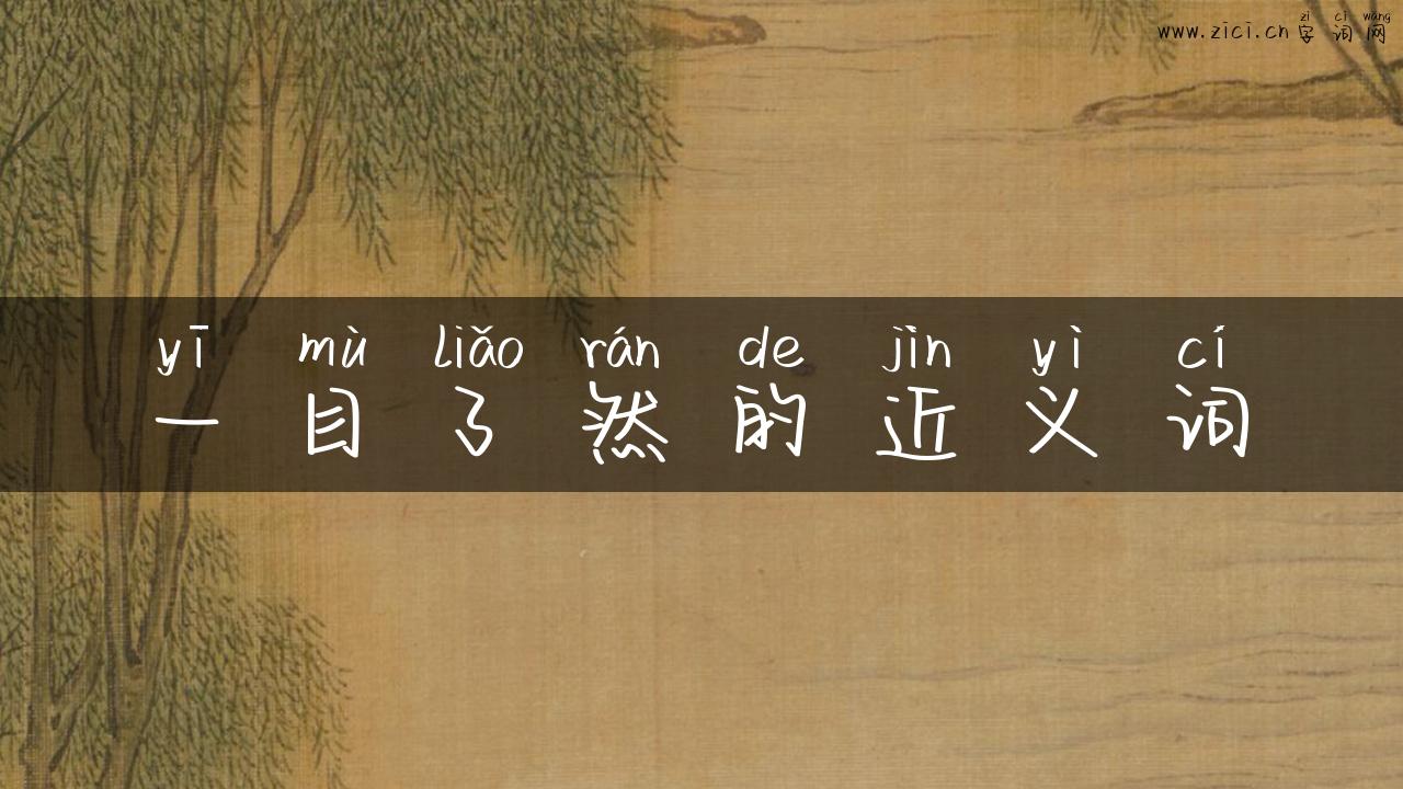 一目了然的近义词