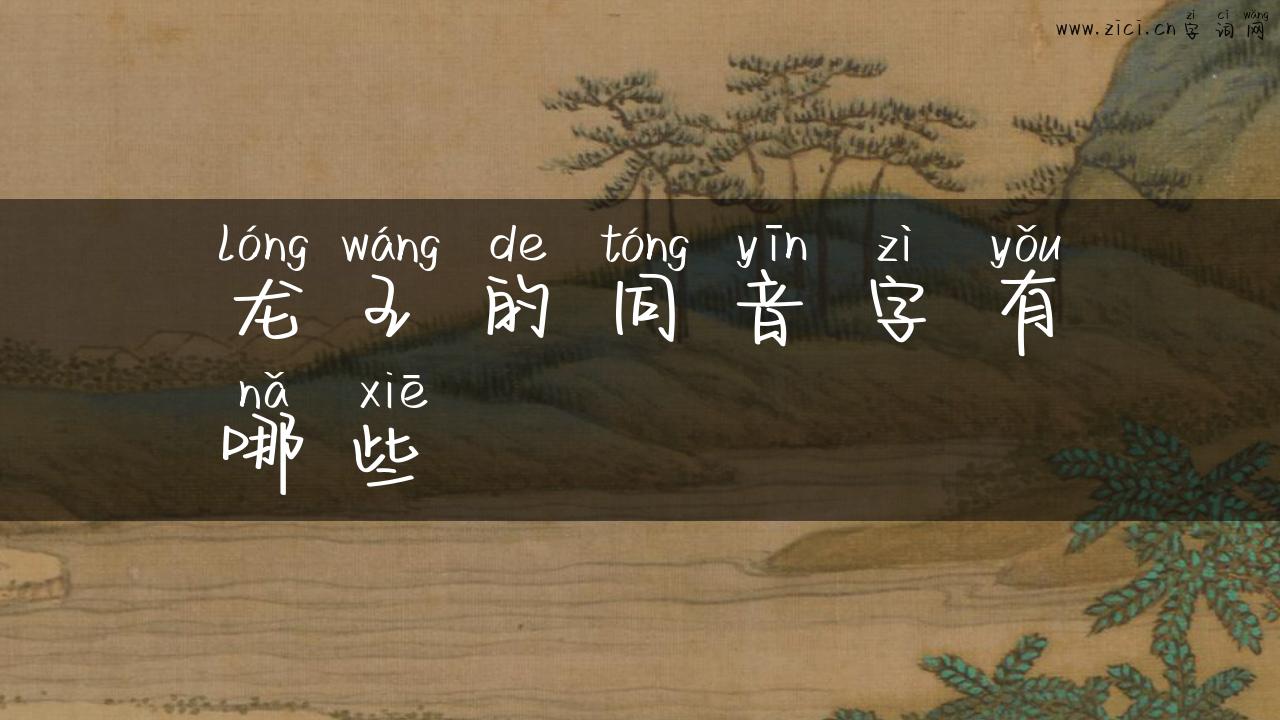 龙王的同音字有哪些
