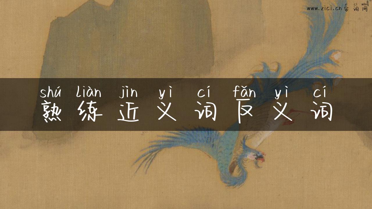 熟练近义词反义词