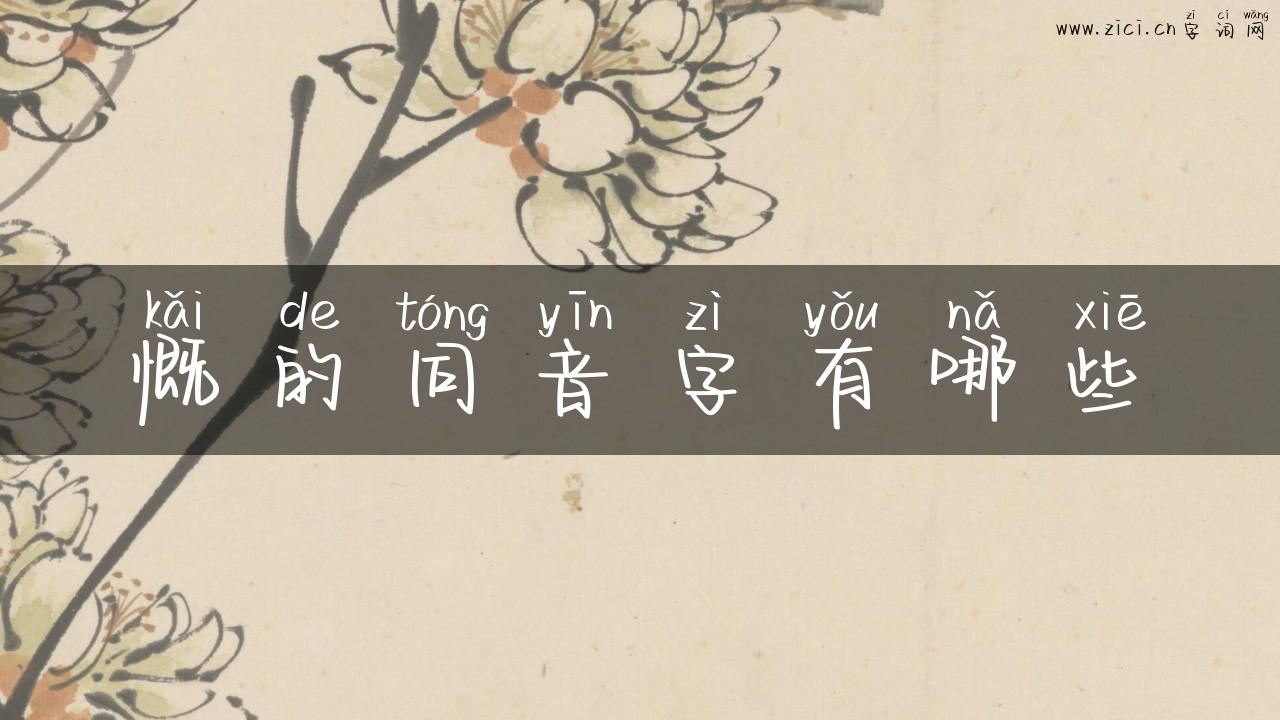 慨的同音字有哪些