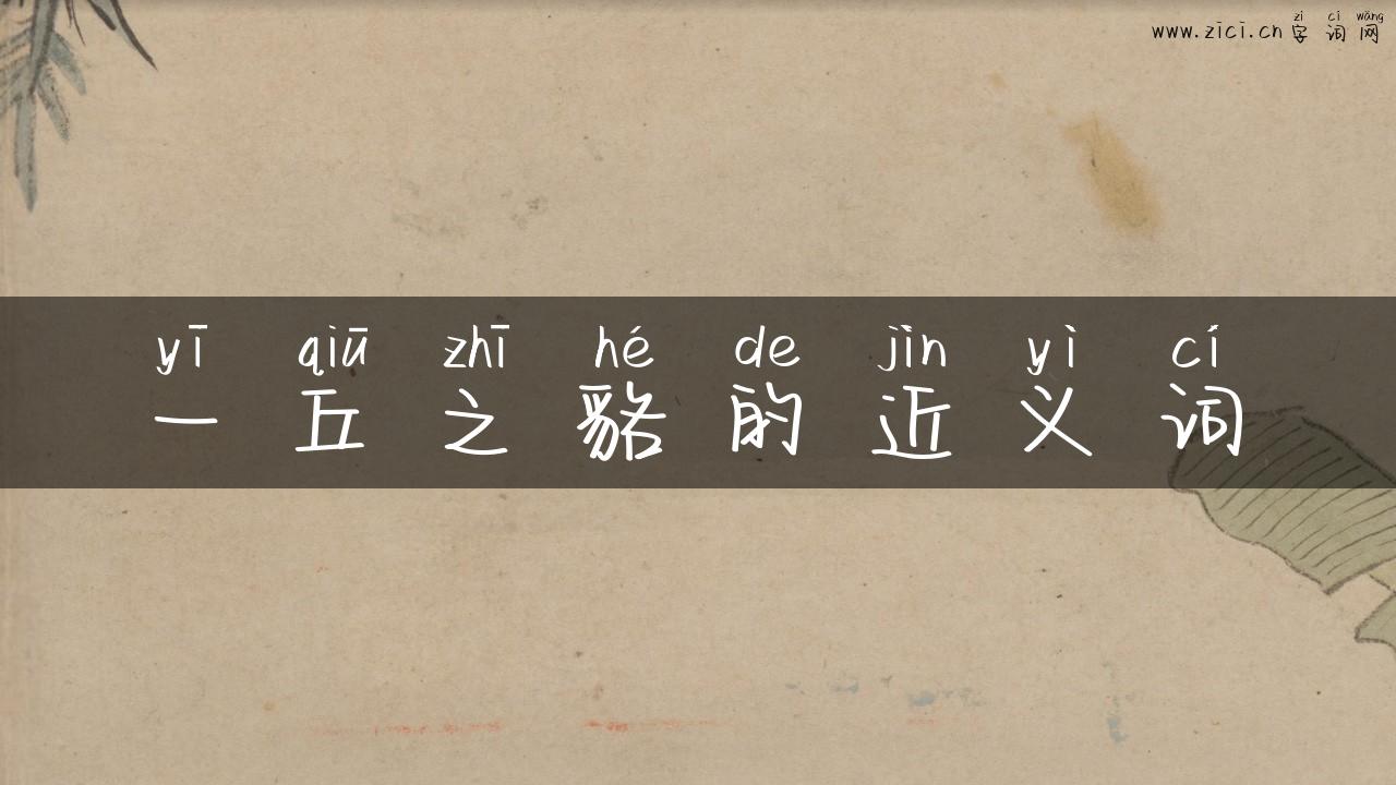 一丘之貉的近义词