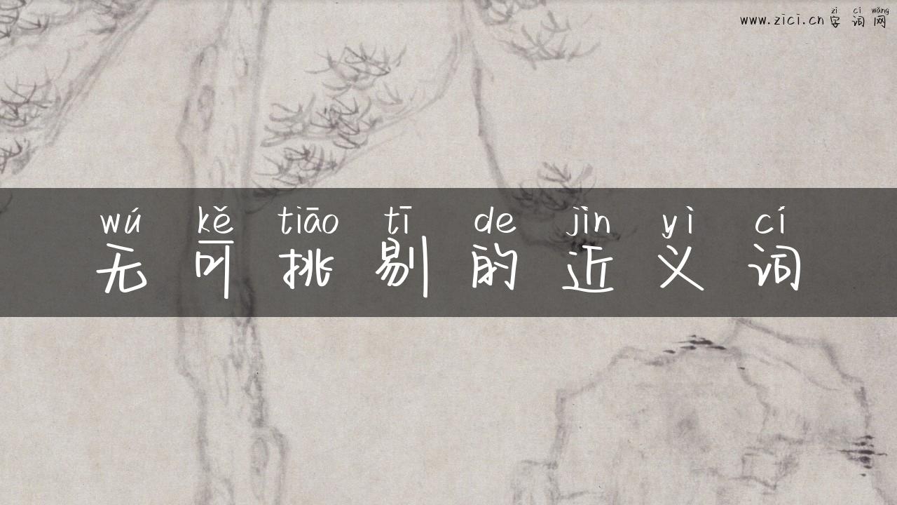 无可挑剔的近义词