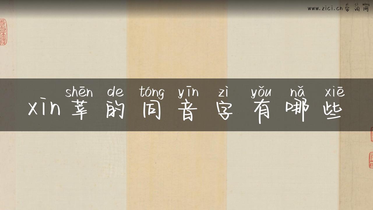 xin莘的同音字有哪些