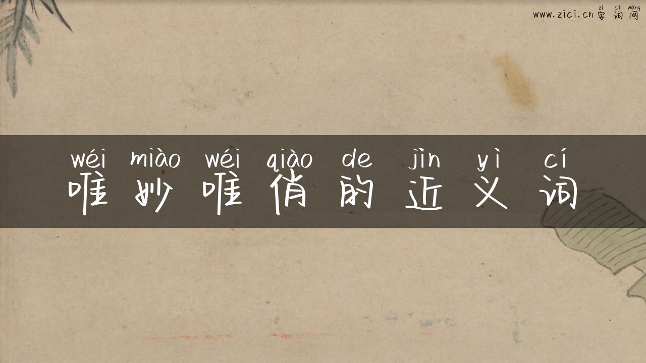 唯妙唯俏的近义词