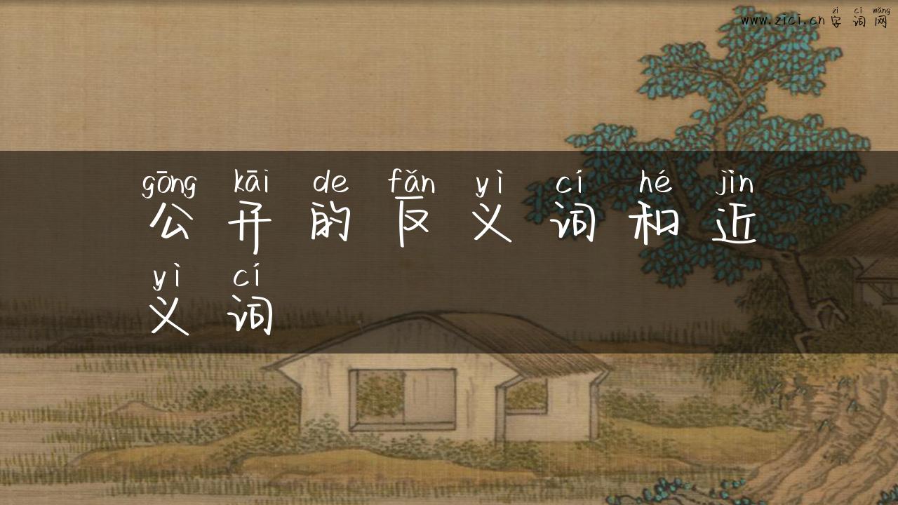 公开的反义词和近义词