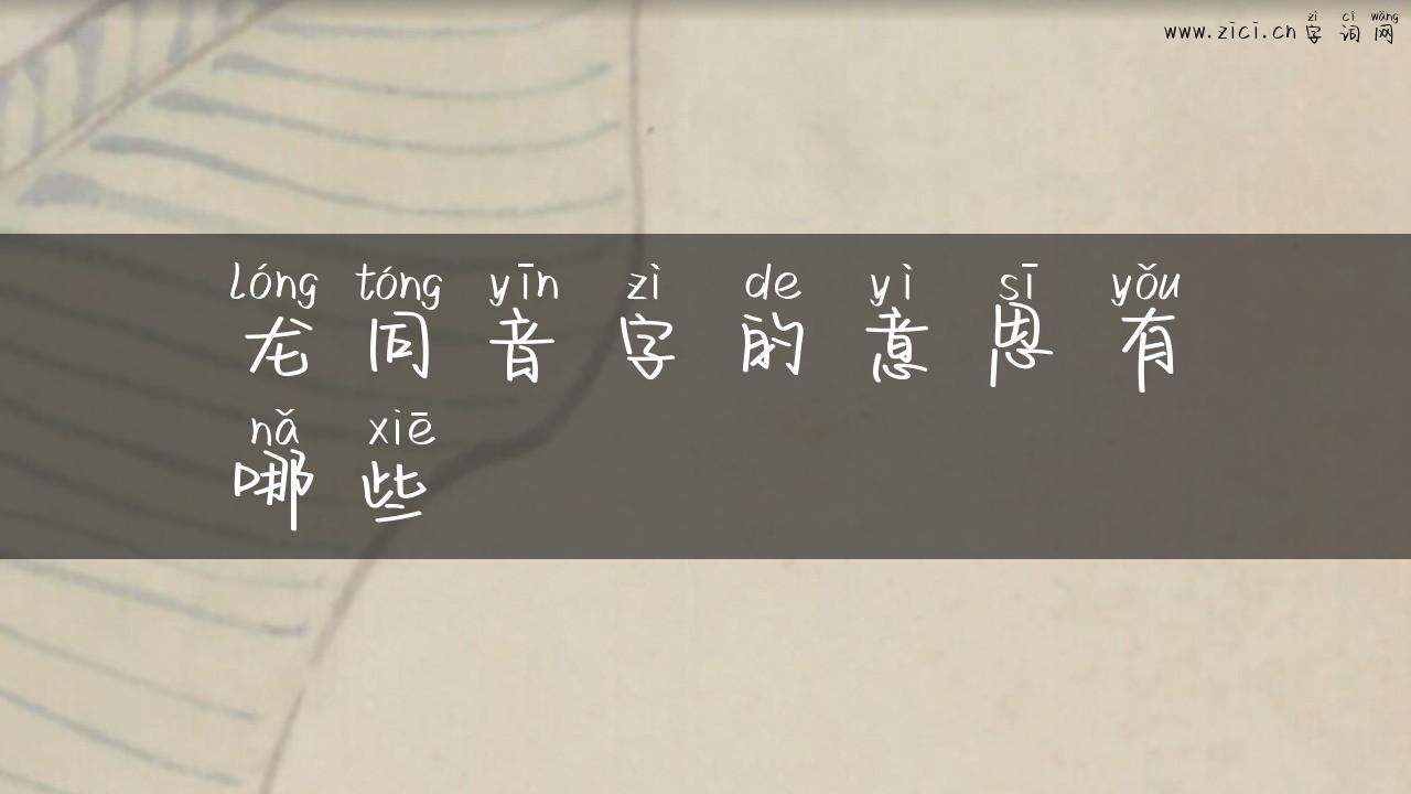 龙同音字的意思有哪些