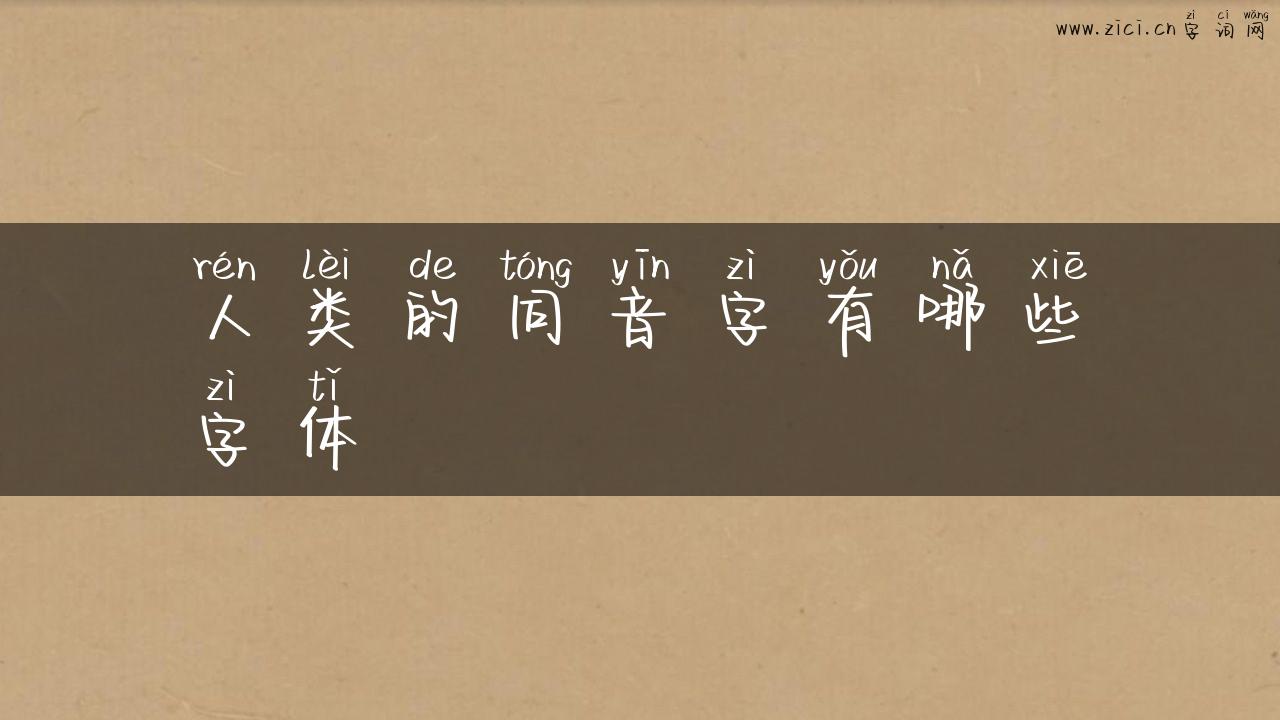 人类的同音字有哪些字体