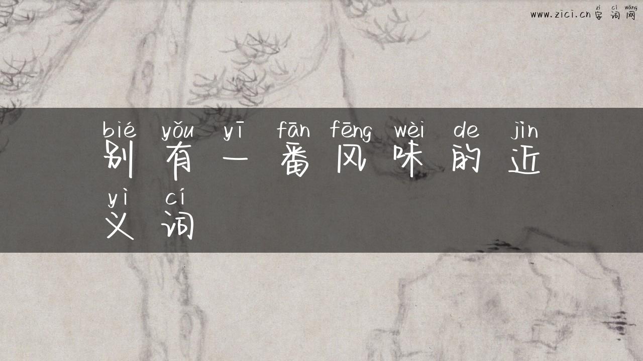 别有一番风味的近义词
