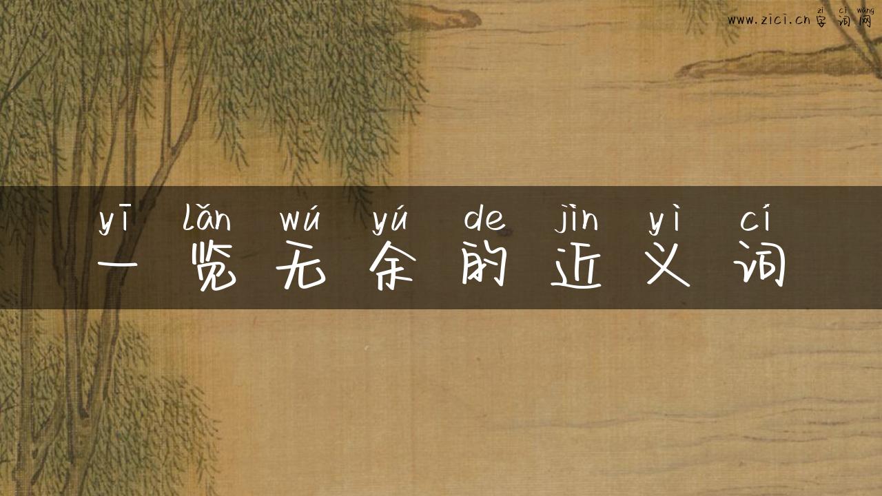 一览无余的近义词