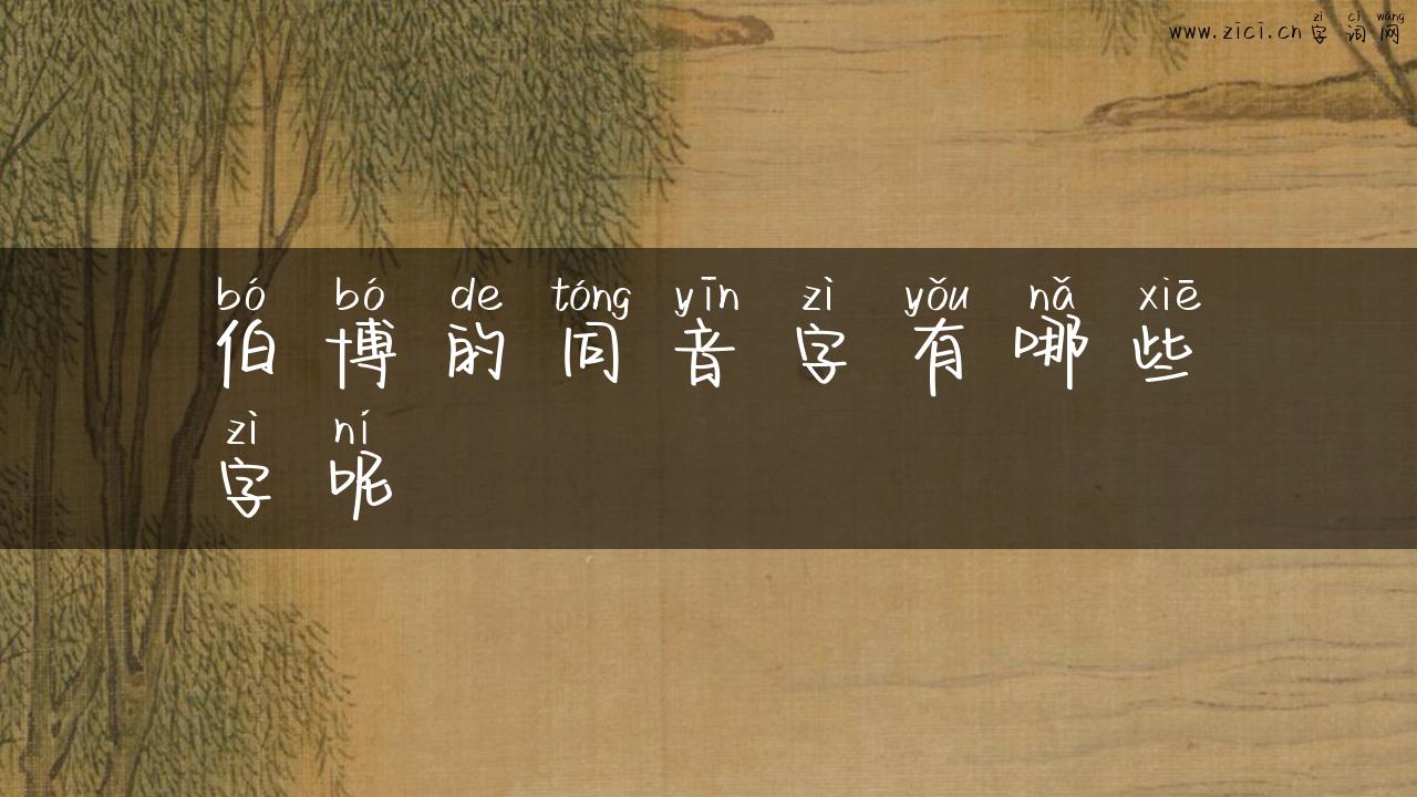 伯博的同音字有哪些字呢