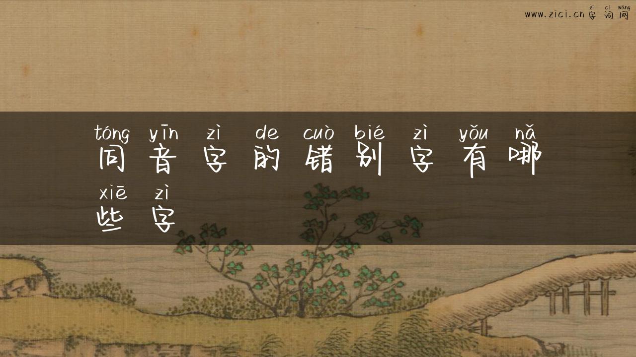 同音字的错别字有哪些字