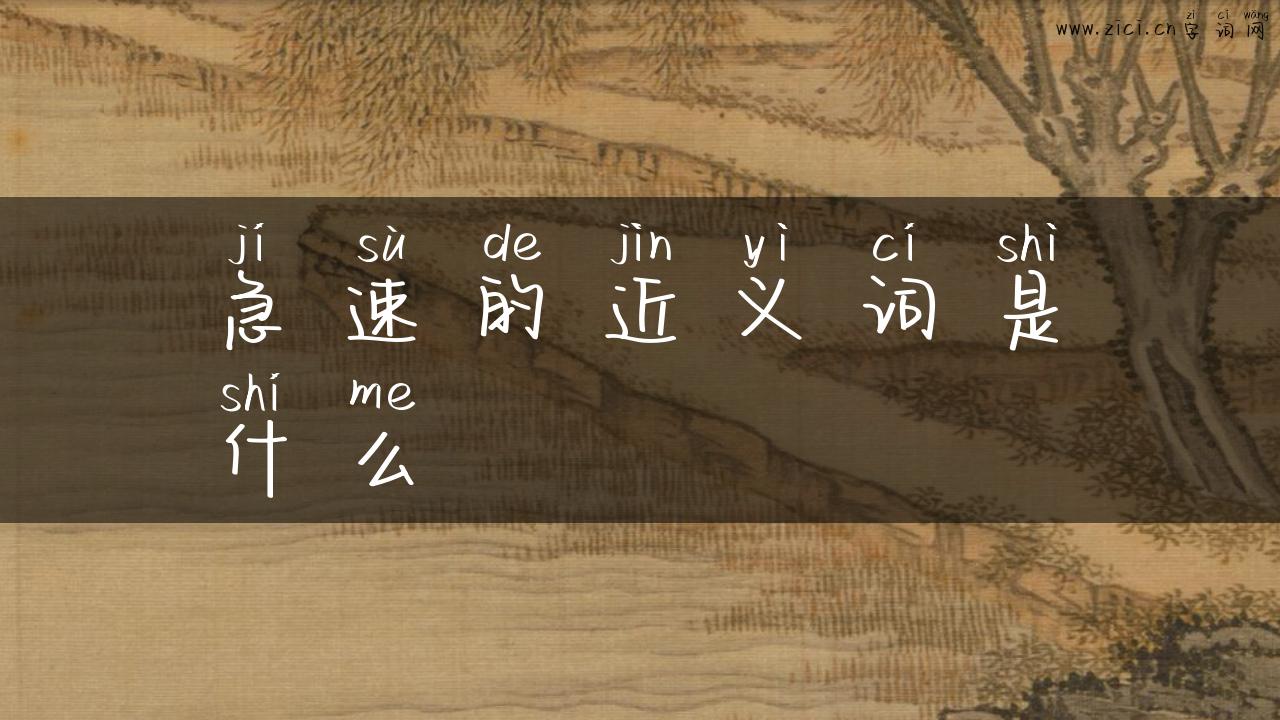 急速的近义词是什么