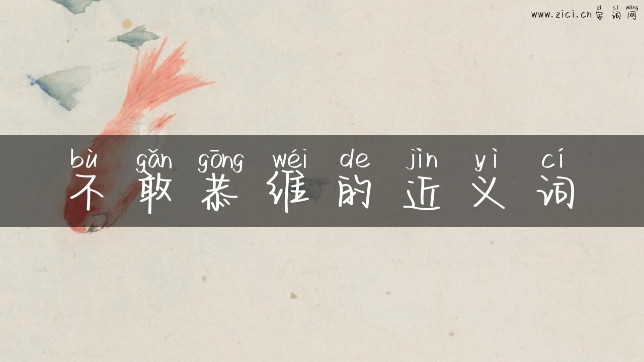 不敢恭维的近义词