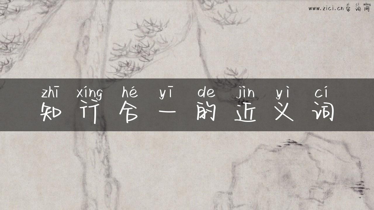 知行合一的近义词