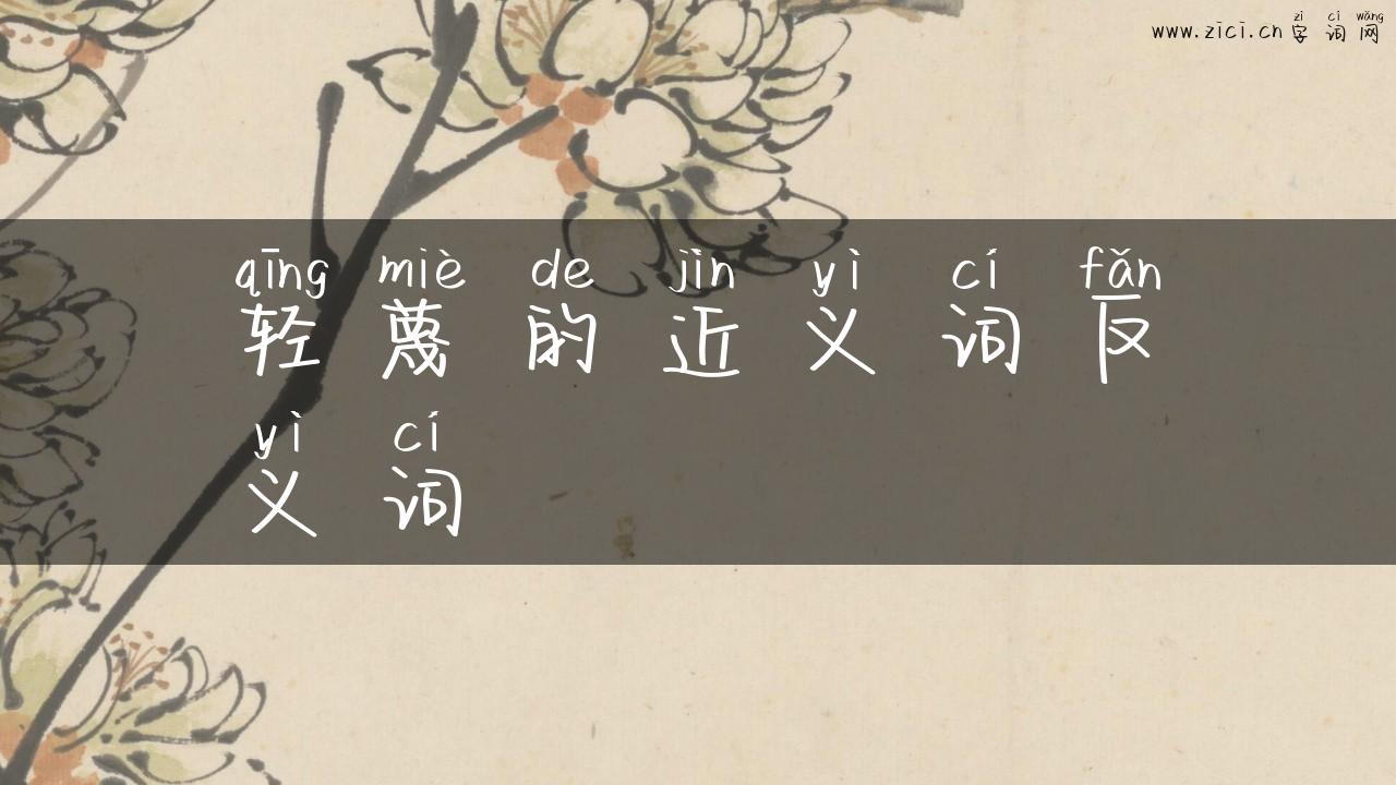 轻蔑的近义词反义词