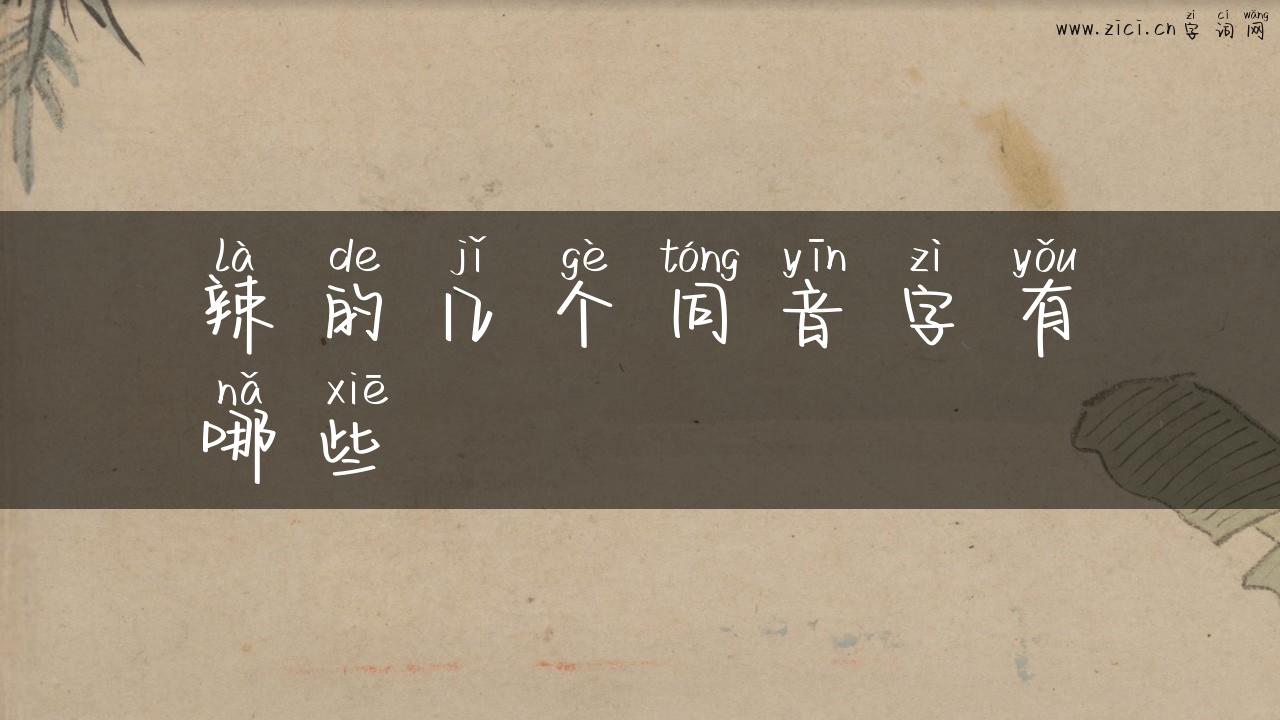 辣的几个同音字有哪些